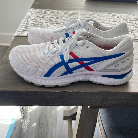 asics shoes red and white